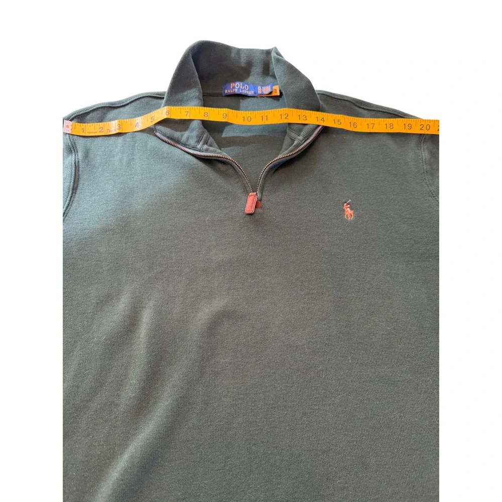 Polo Ralph Lauren Mens XL Hunter Green Cotton Quarter‎ Zip Vintage Sweater